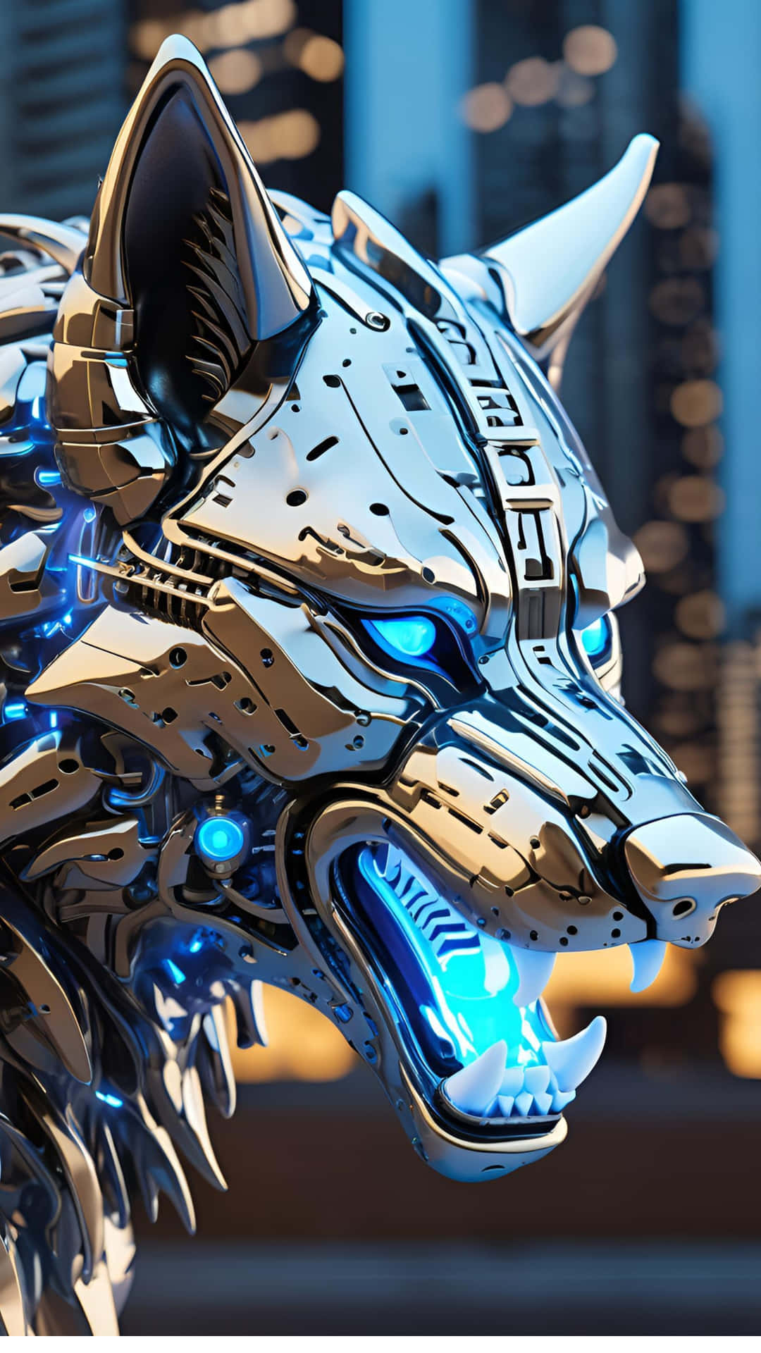 A Cybernetic Wolf Head
