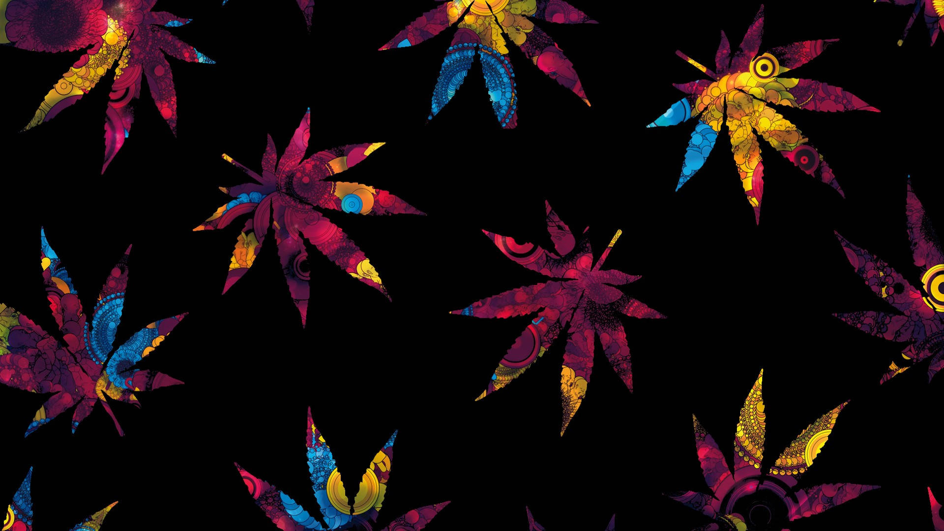 Artistic 420 Abstract Weed Leaves HD Wallpaper