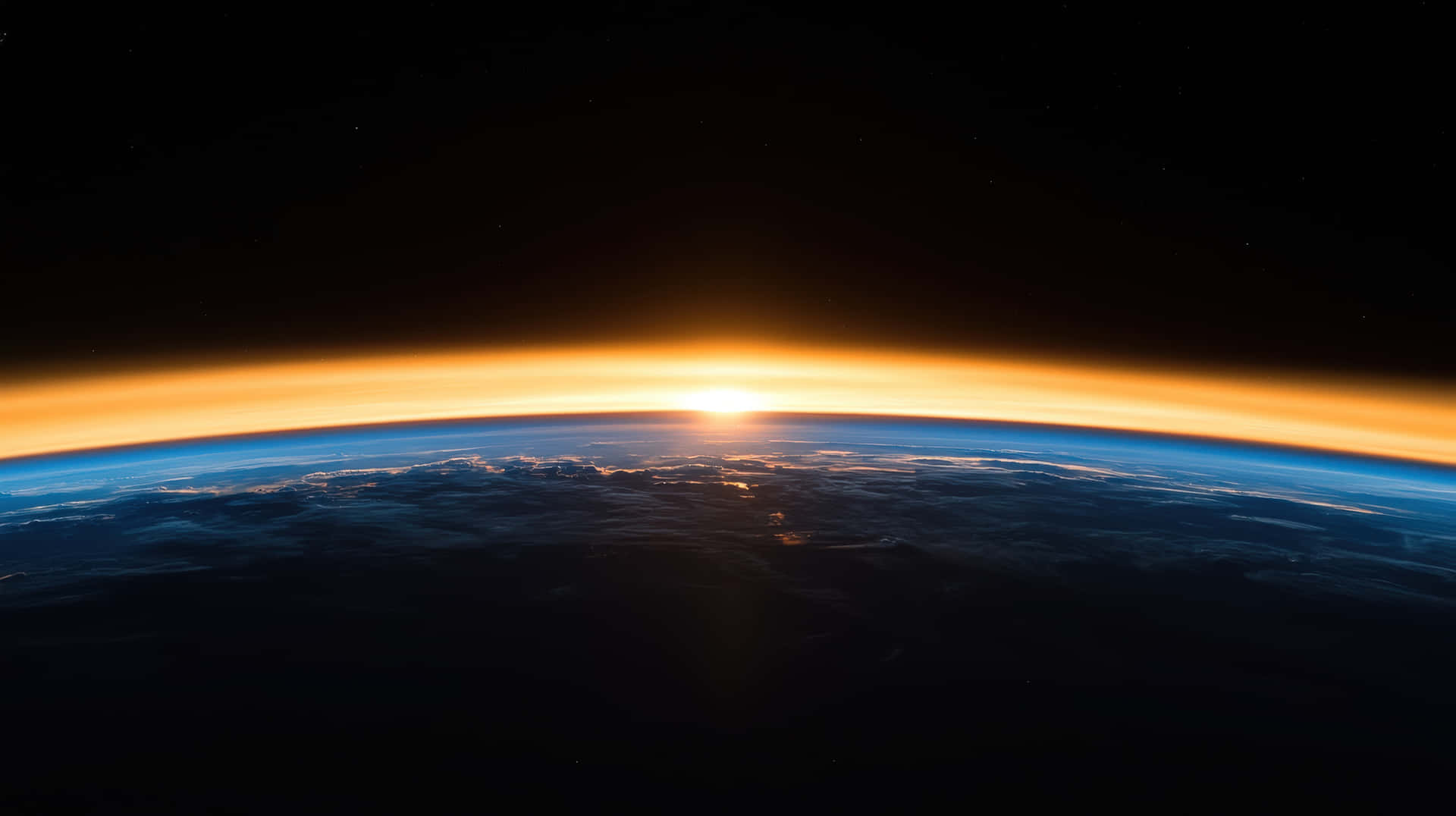 Artistic Stunning Sunrise Over Earth&#039;s Horizon Viewed From Outer Space Wall Art