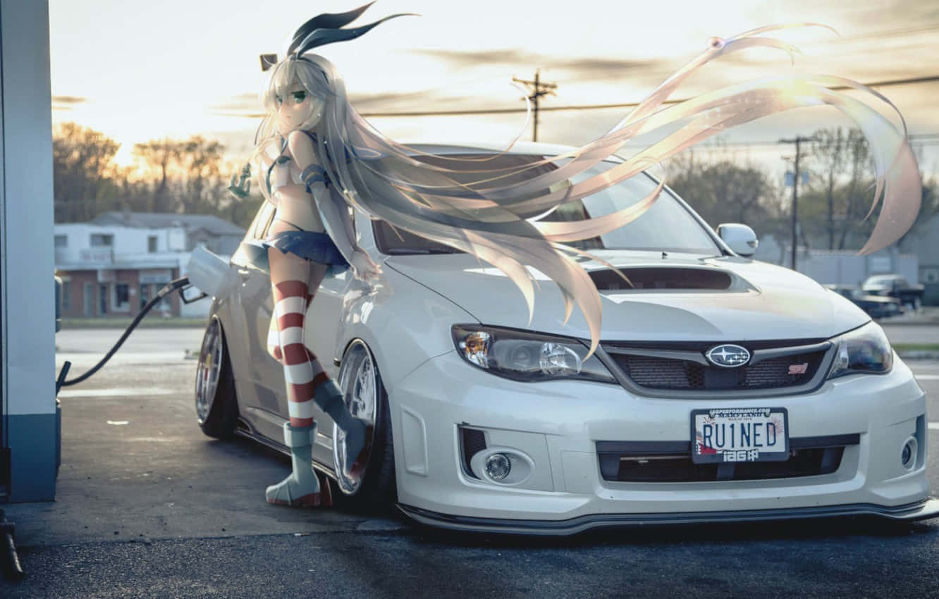 Breathtaking Subaru Impreza Shimakaze JDM Anime Wall Art