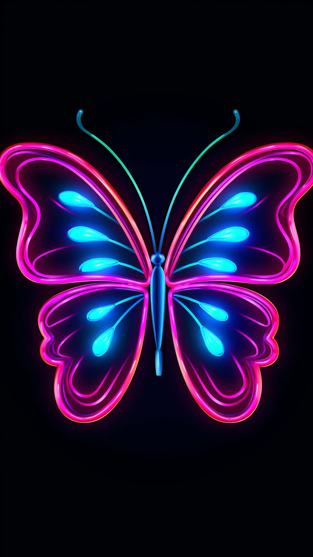 Butterfly Neon Light Background