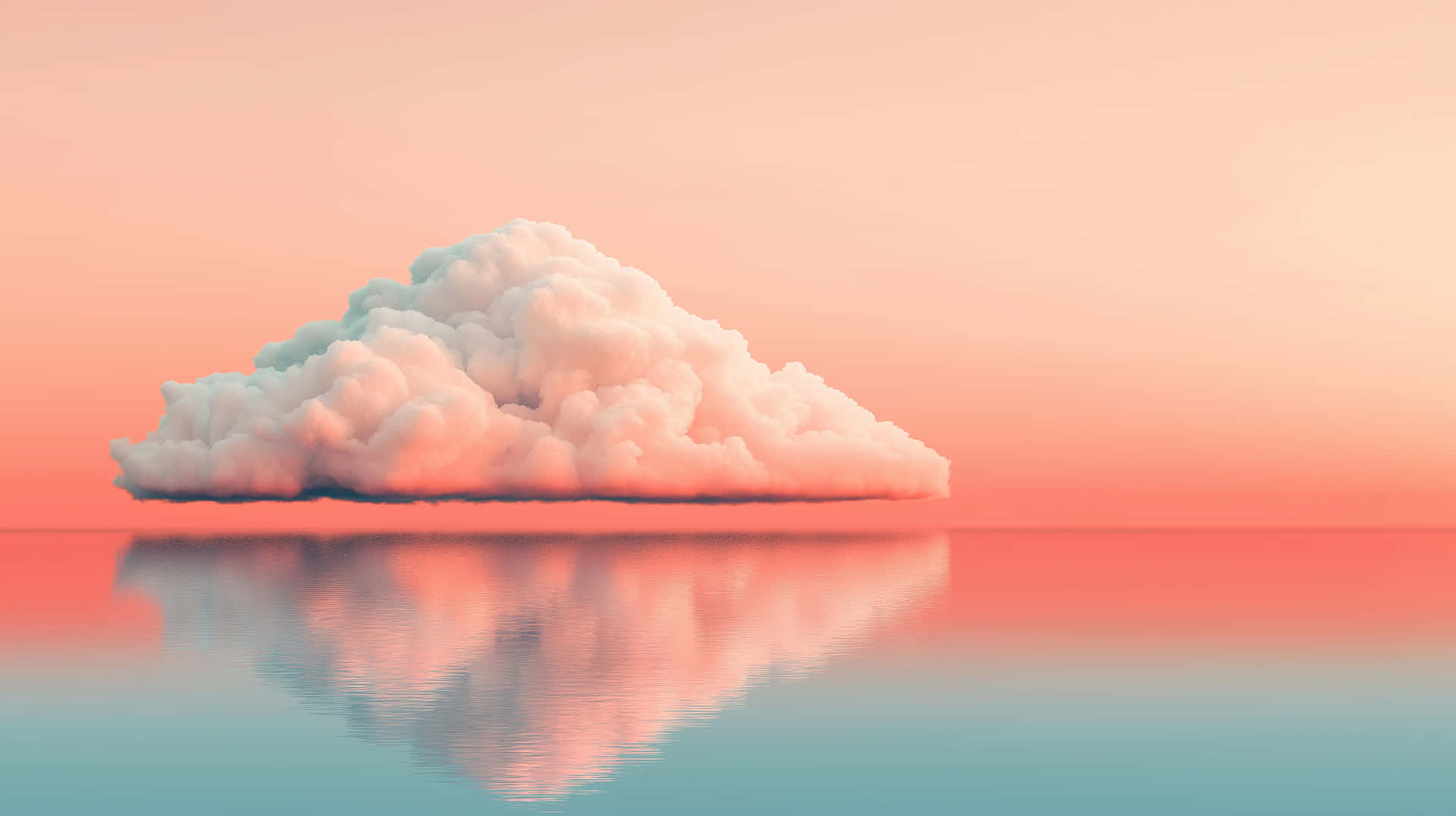 Captivating Peaceful Cloud Reflection Over Calm Ocean At Twilight Screen Background