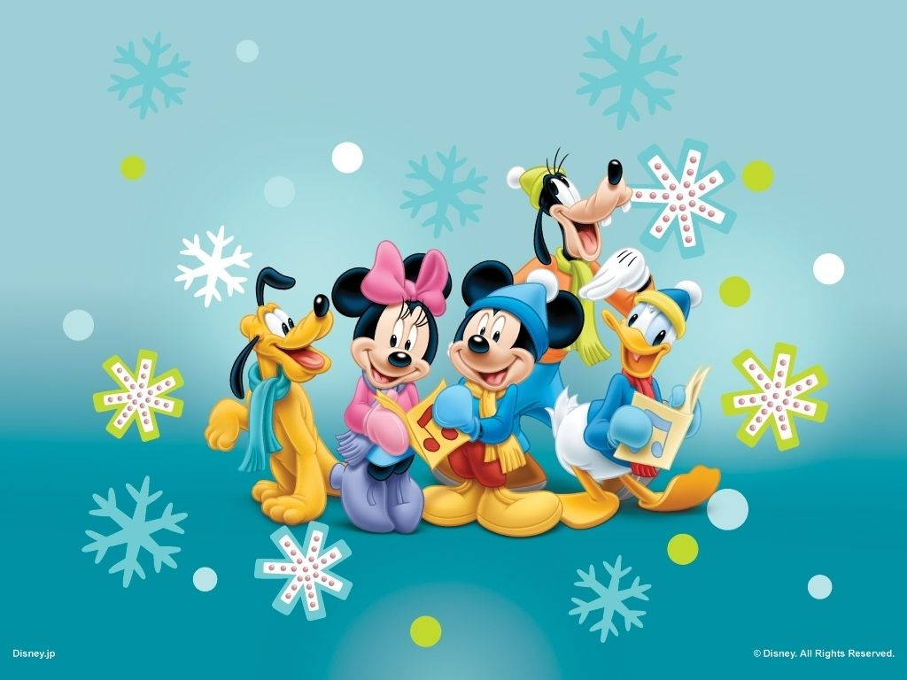 Classic Mickey Mouse Disney Snowflakes HD Wallpaper