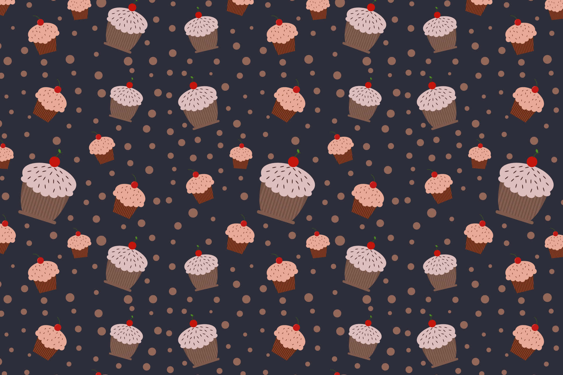 Dynamic Cupcake Pattern Desktop Background