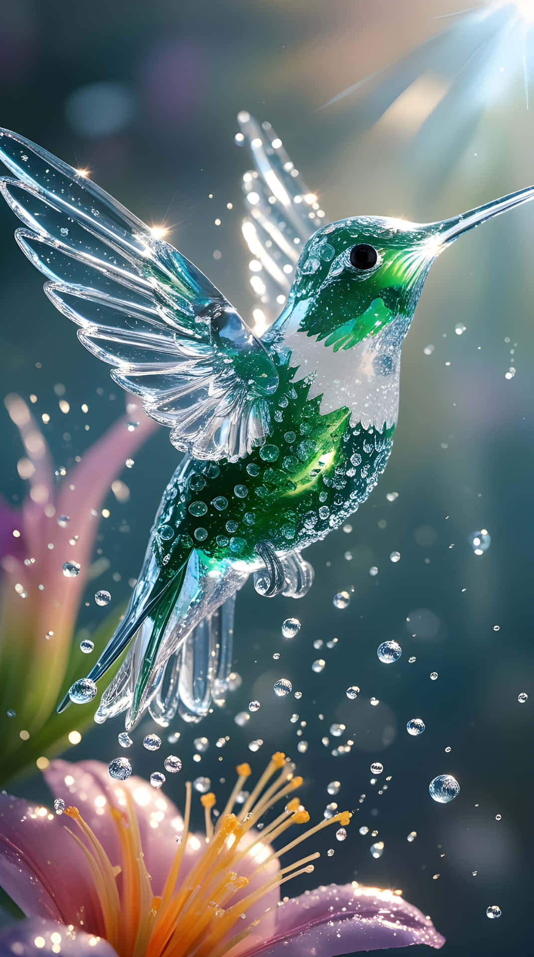 Elegant A Harming Bird Flying Wall Art