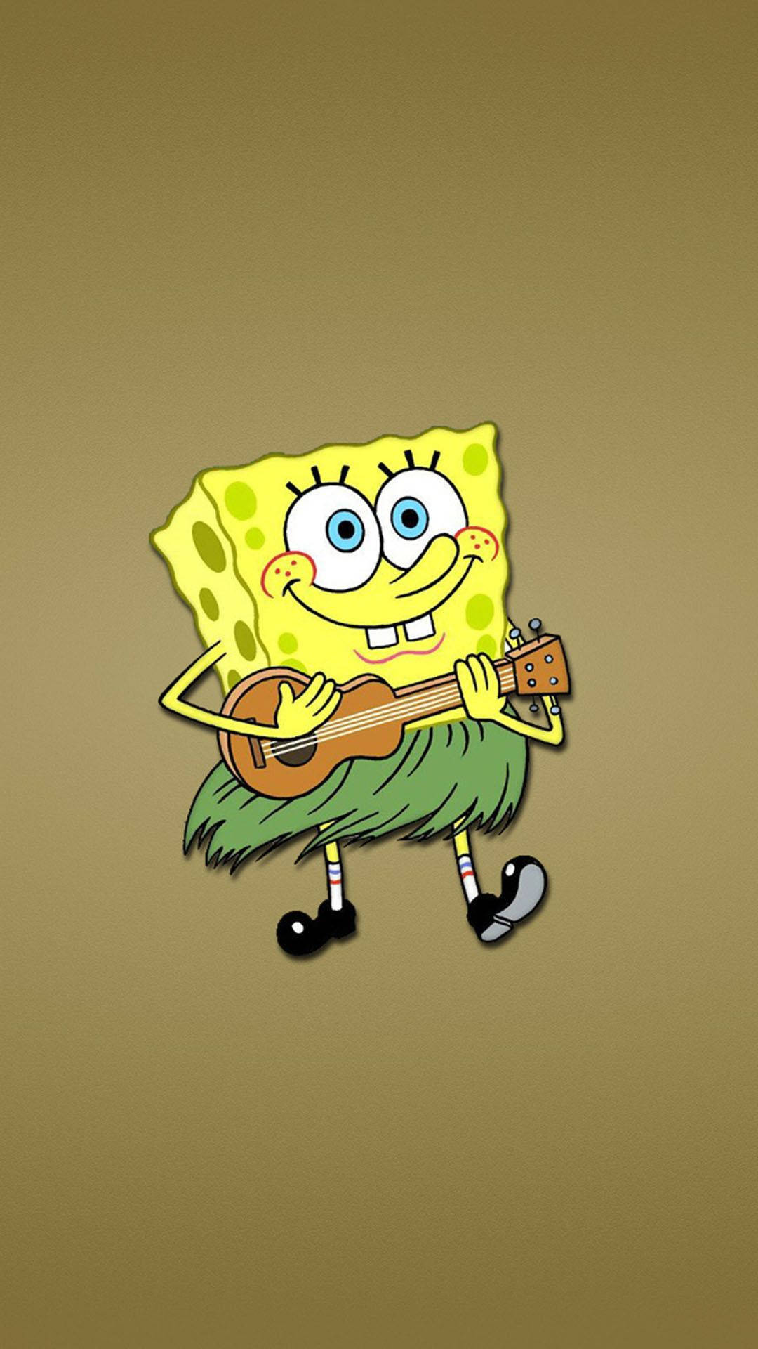 Elegant Cute SpongBob In Hawaiian Costume Wall Art