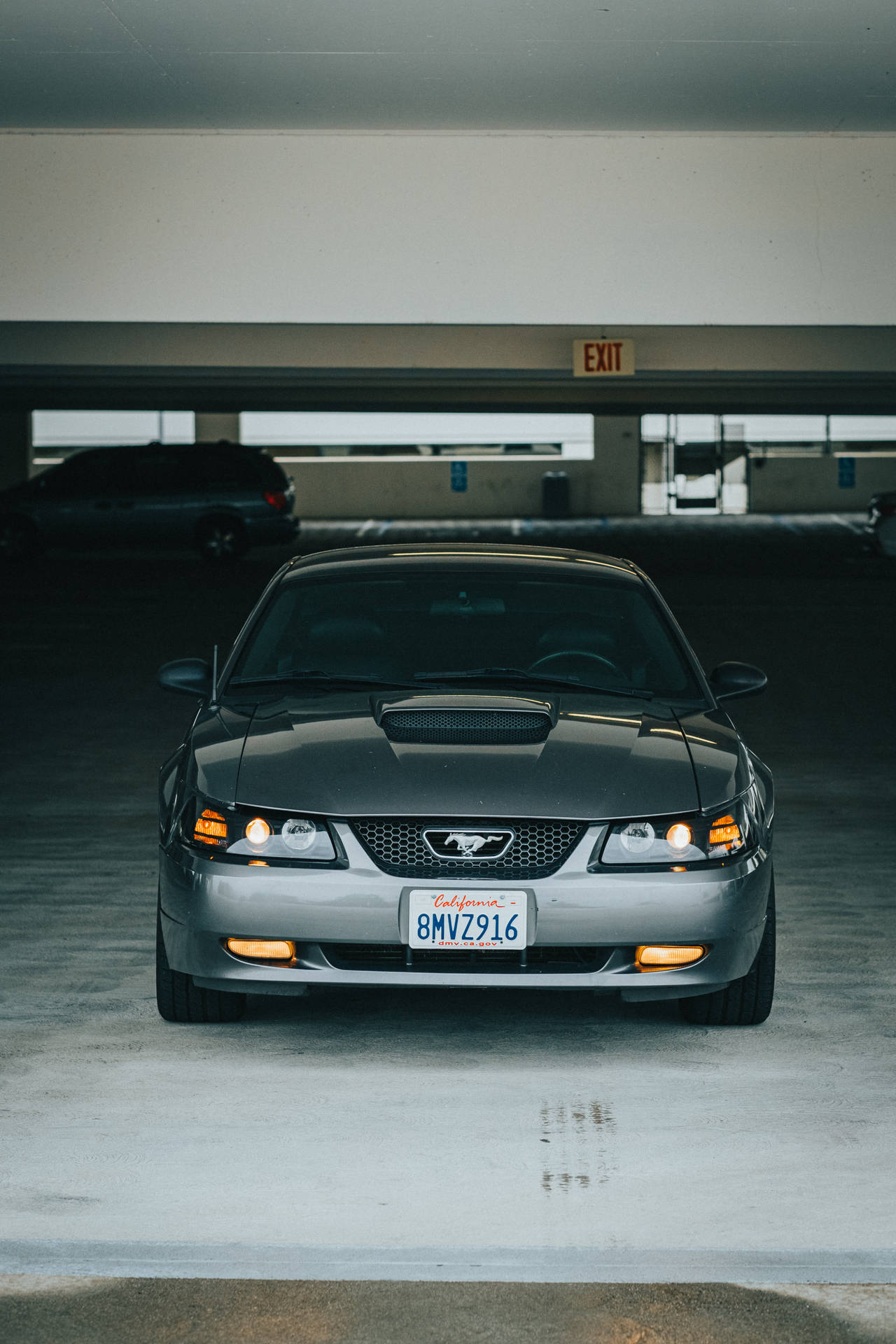 Epic Classic Graphite Grey Ford Mustang HD Wallpaper