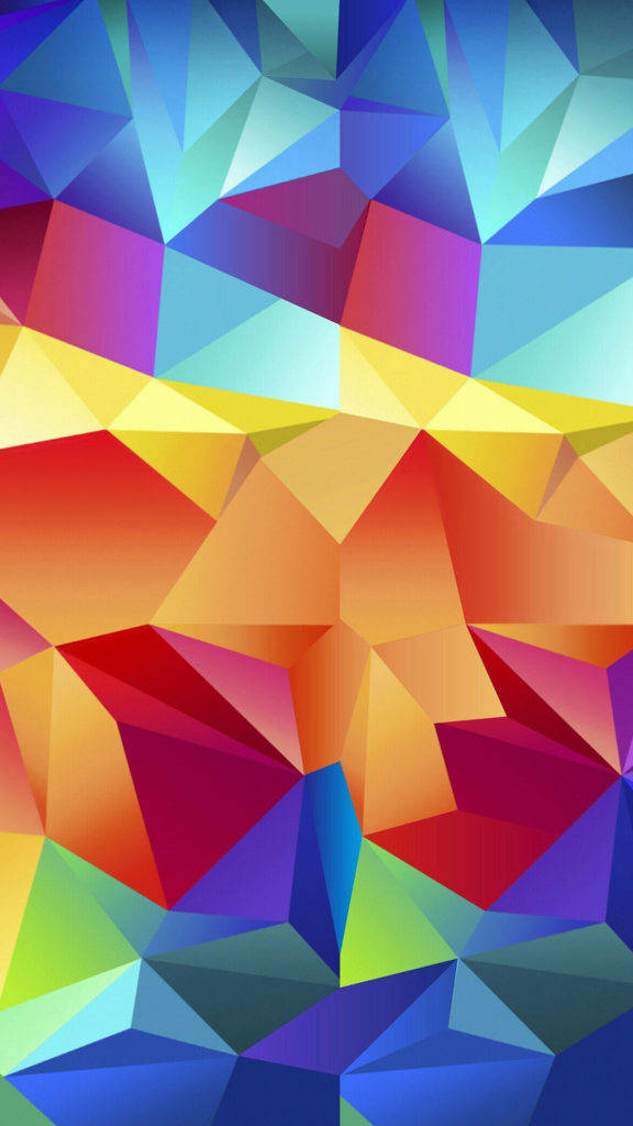 Exclusive Samsung Galaxy S5 Colorful Polygon Screen Background