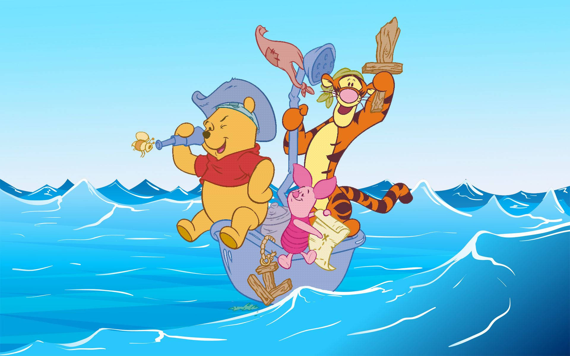 Gorgeous Disney Winnie The Pooh Sailing Background