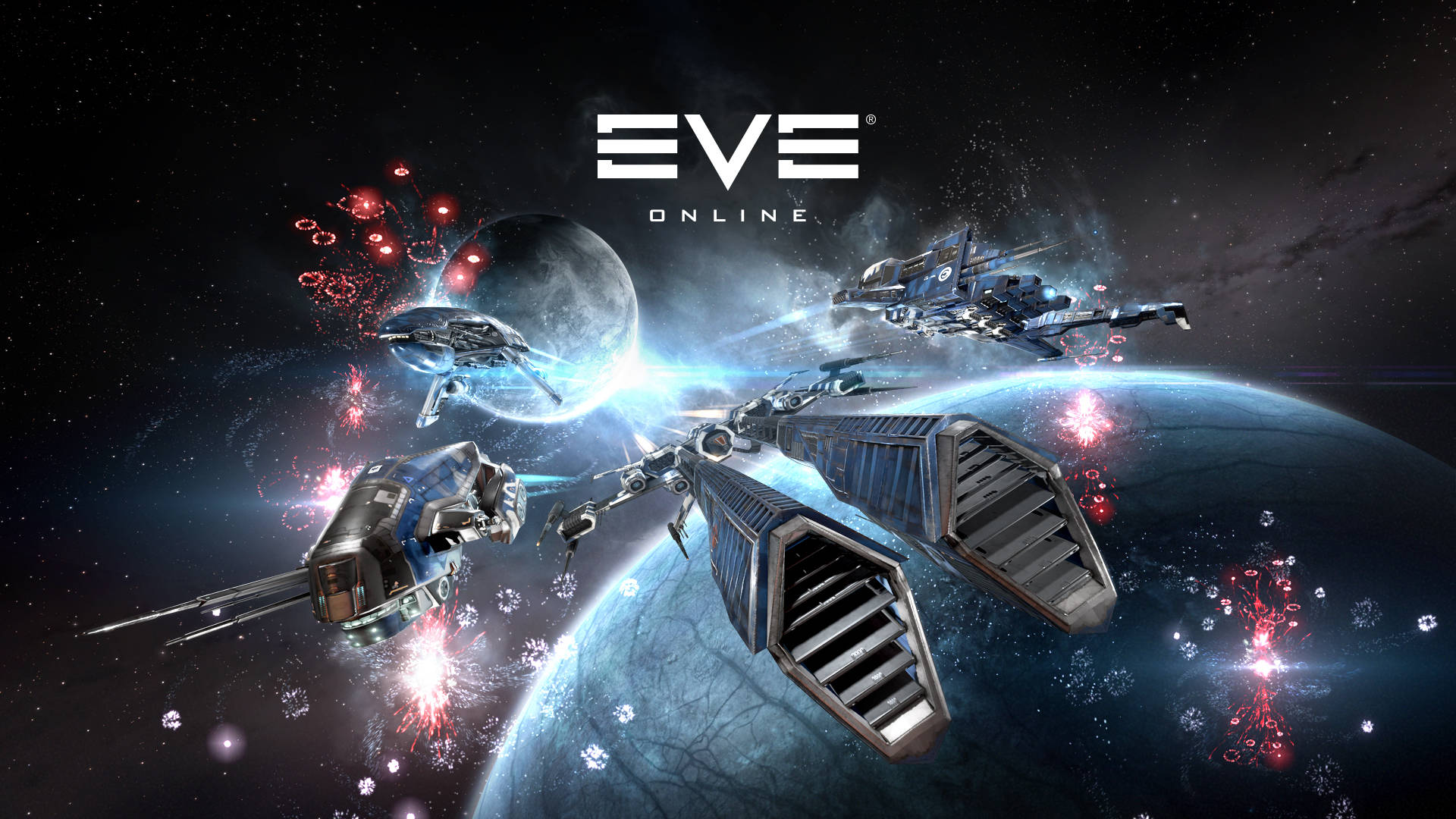 Gorgeous EVE Online Spaceship Fleet Screen Background