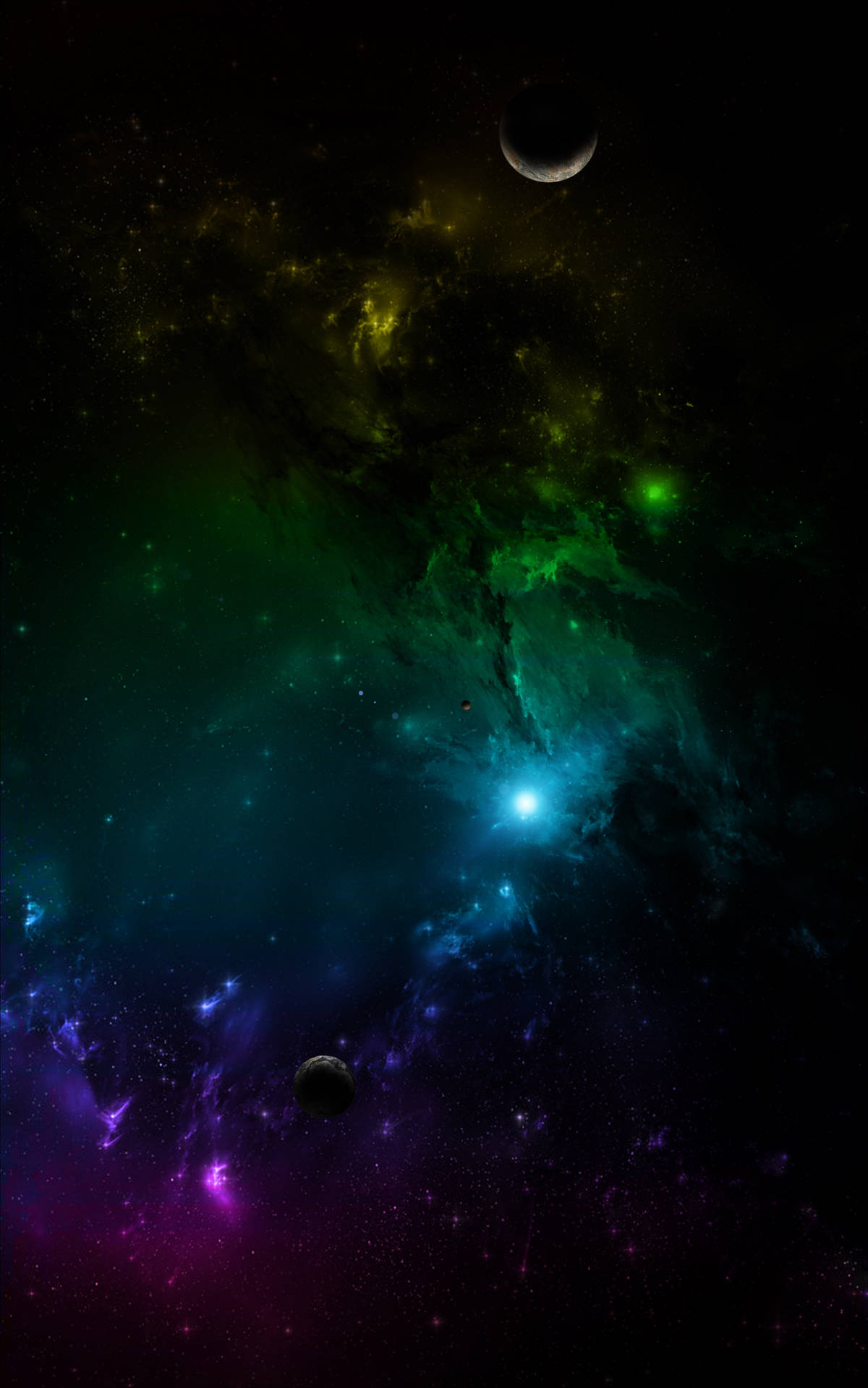 HD Multicolored Universe Cell Phone Art Screen Background