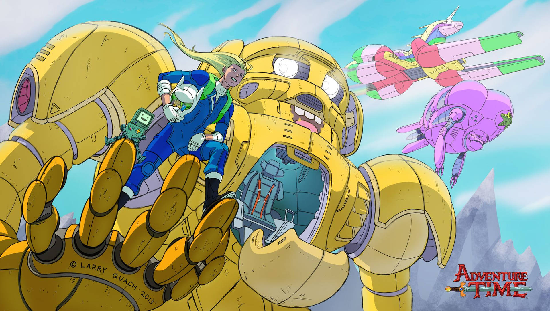 High-Quality Finn and Jake facing off in an alternate universe Wallpaper