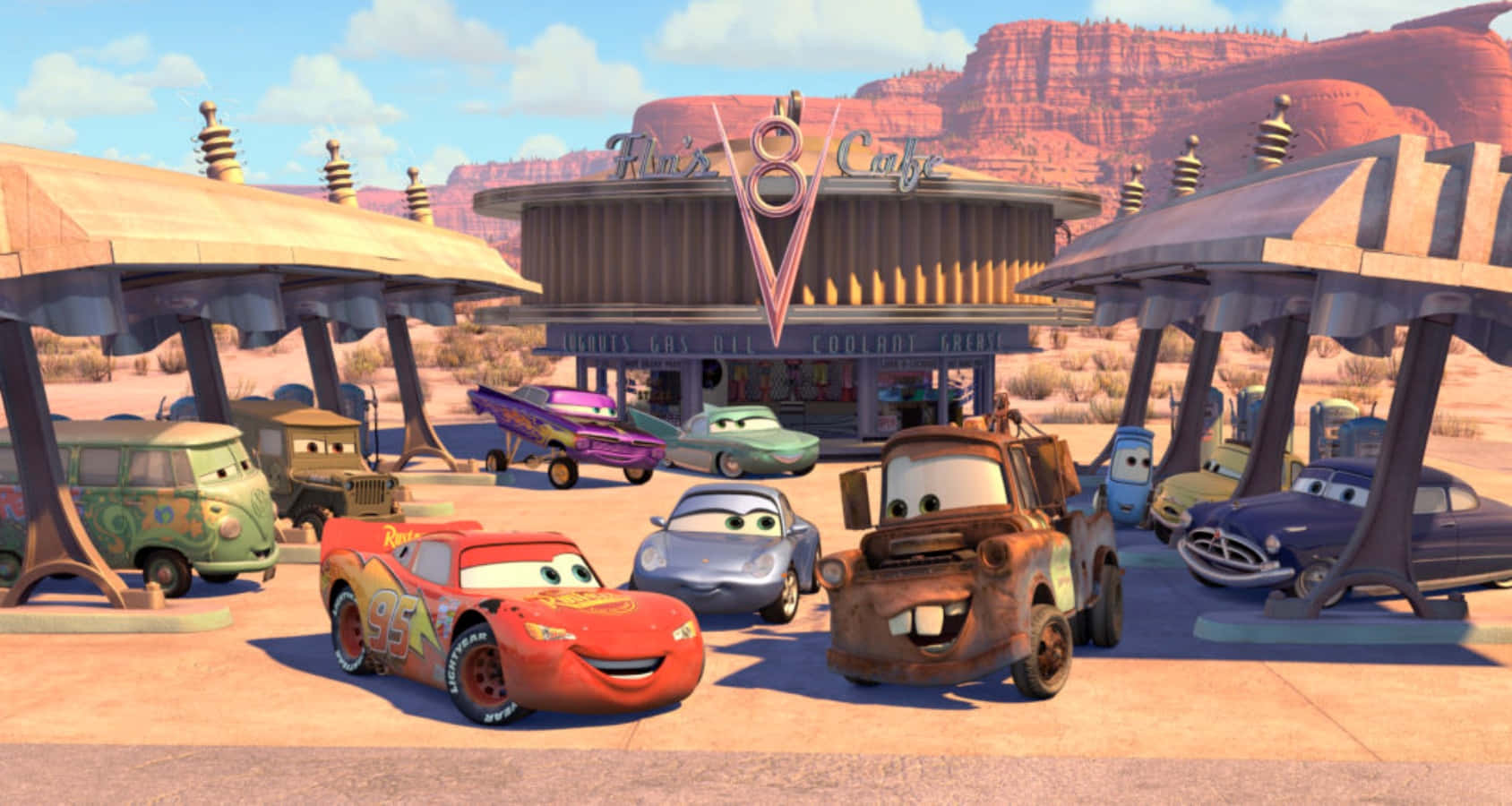 Lightning McQueen And Friends In Radiator Springs