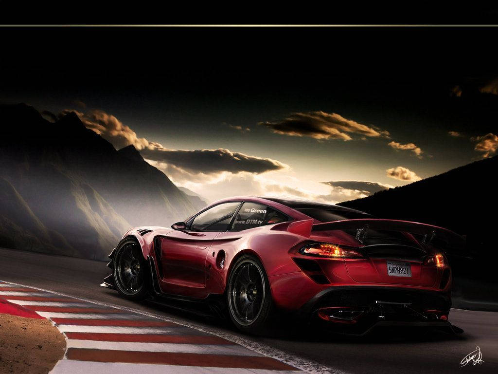 Modern Tesla Roadster Dark Sky Desktop Background