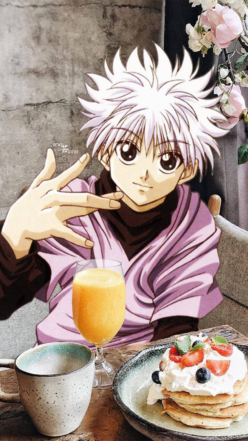 Adorable Killua Blissfully Enjoying