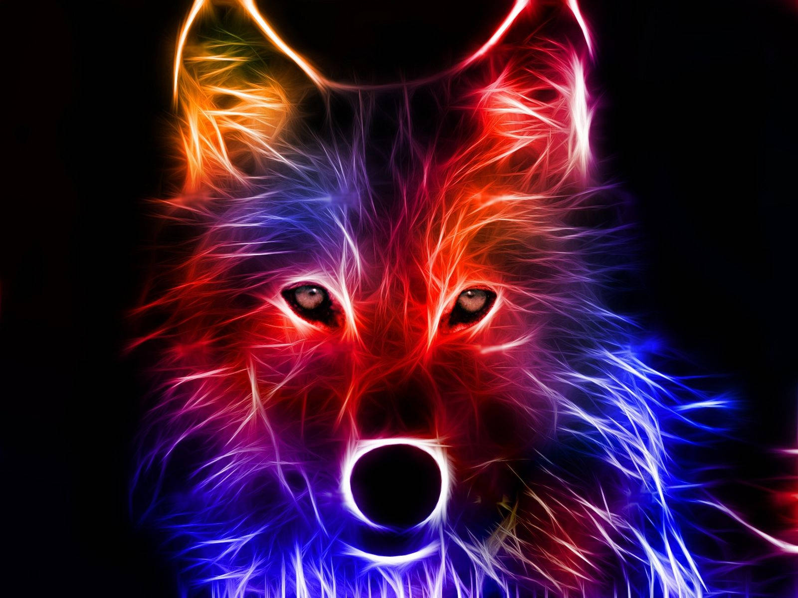 Professional Fox Animal With Neon Fur Desktop Background