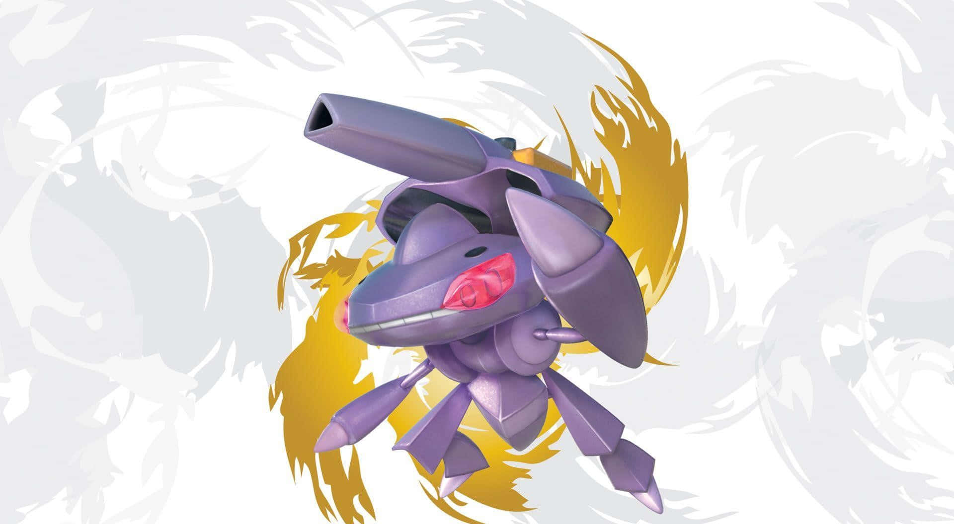 Professional Genesect Pokemon On White Abstract Background Digital Art