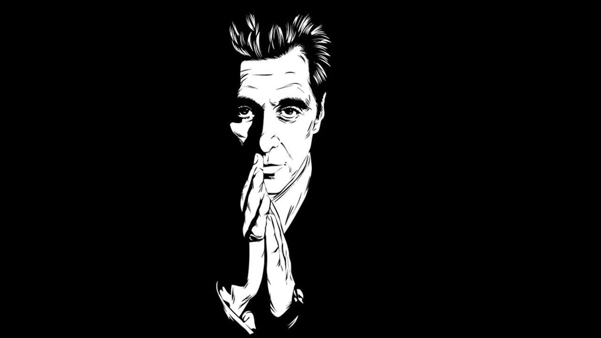 Professional Michael Corleone Black And White Fanart Edited Photo Wallpaper