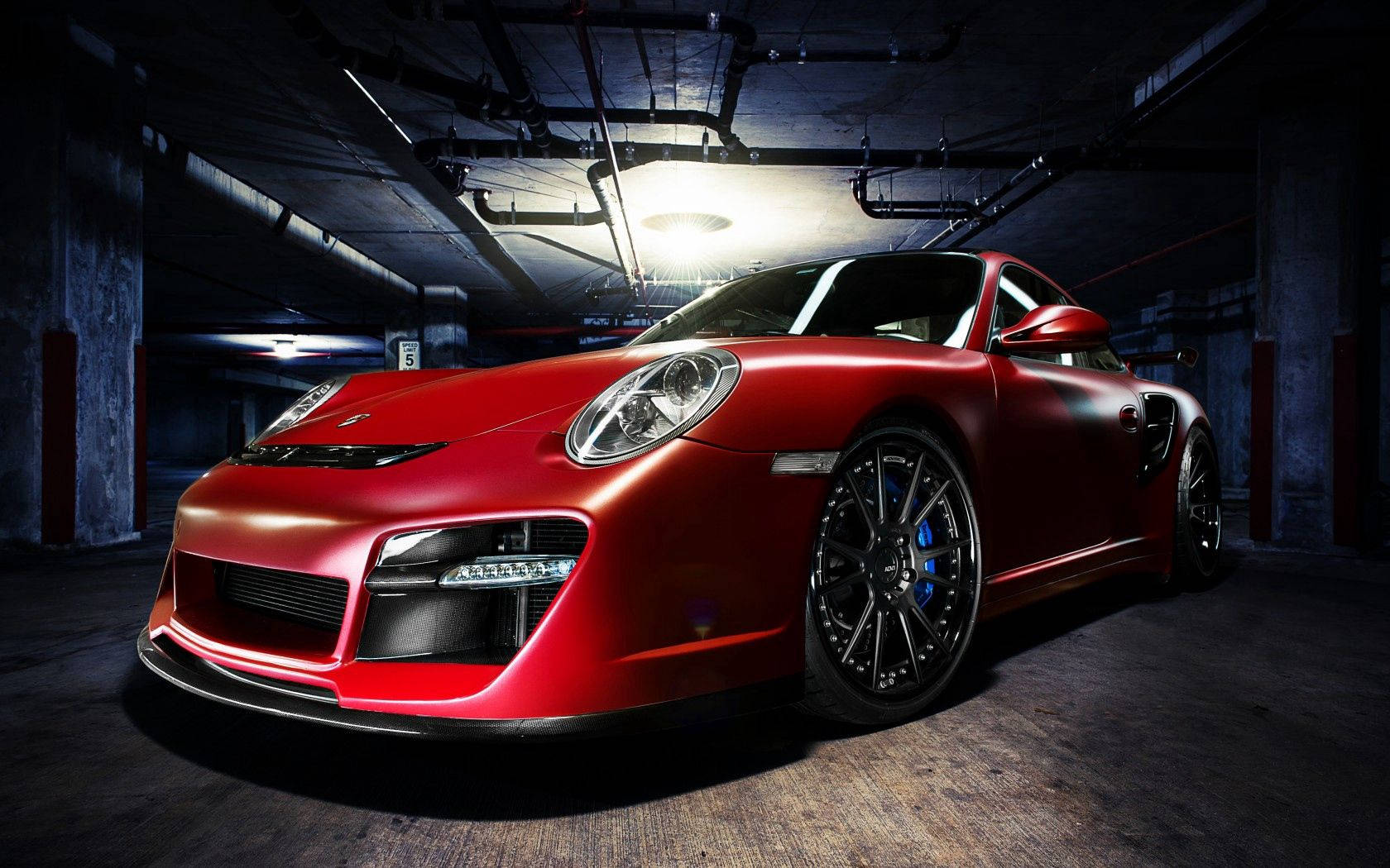 Professional Red Porsche 997 Bumper Screen Background