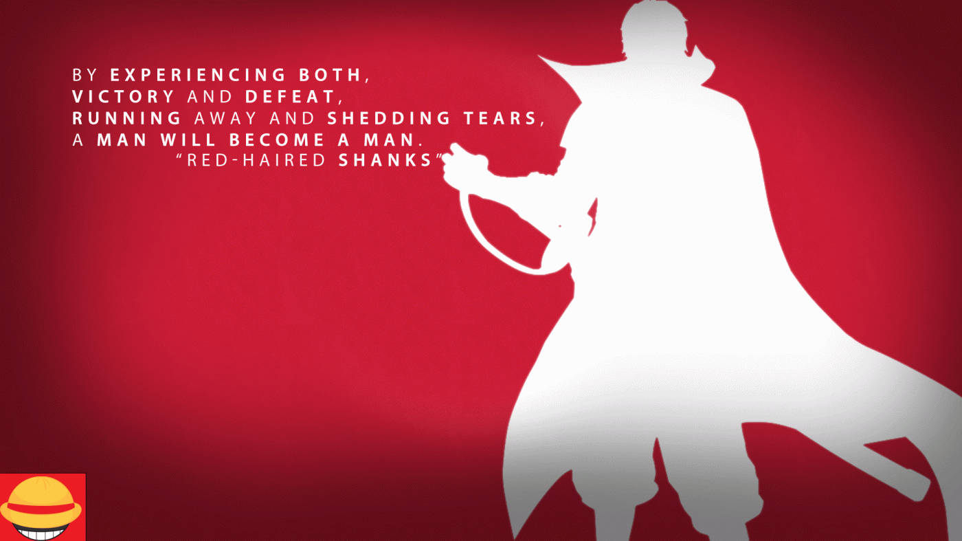 Red And White Silhouette Of Shanks One Piece