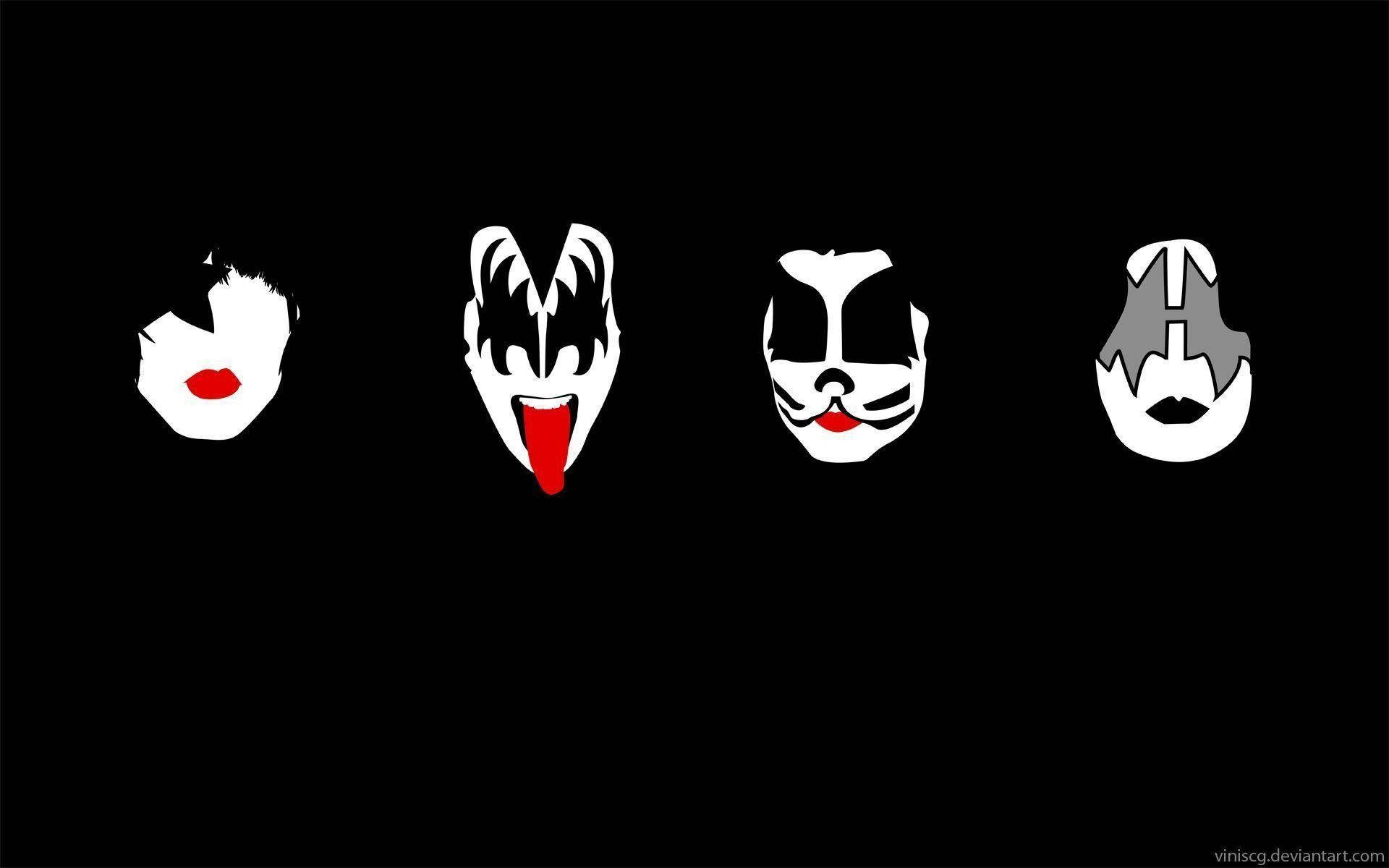 Stylish Kiss Band Members Face HD Wallpaper